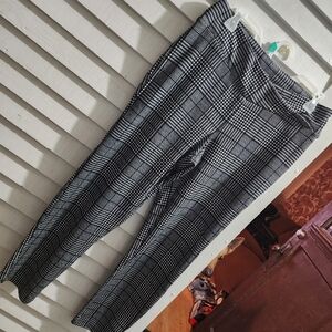 Vintage style plaid straight leg pants